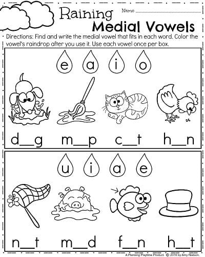 April Kindergarten Worksheets - Planning Playtime