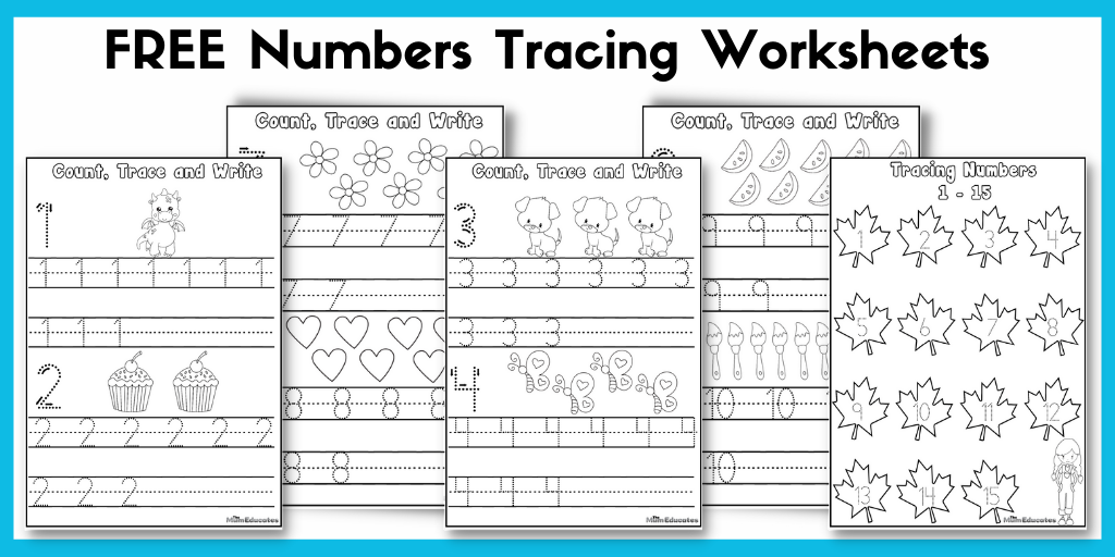 kindergarten worksheet tracing numbers 1