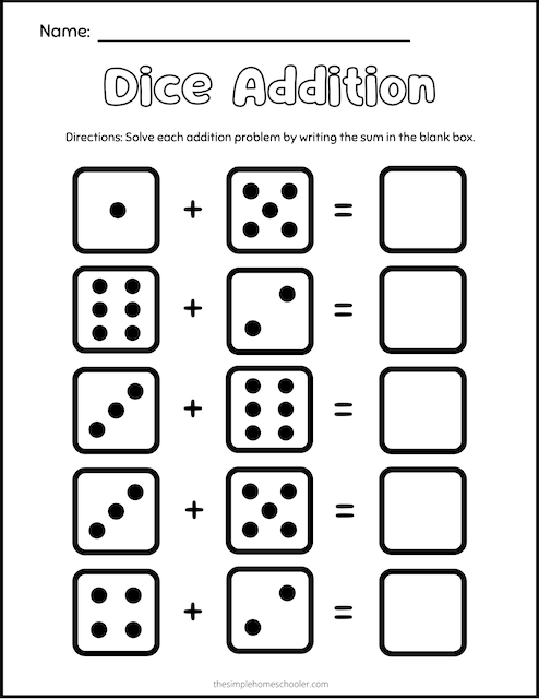 Free &  Fun Addition Worksheets for Kindergarteners! - The Simple ...