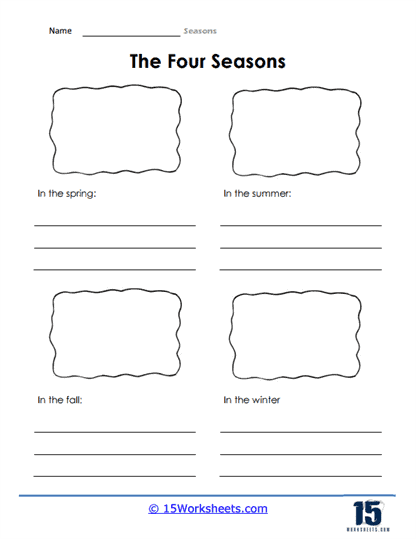 kindergarten writing worksheet for seasons