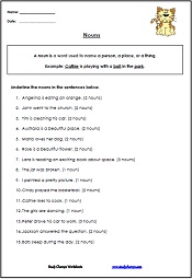 kinds of nouns worksheet