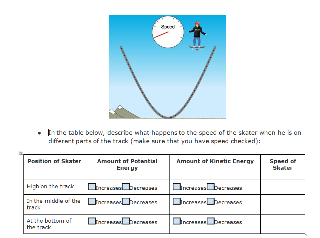 Speed, Potential Energy, Kinetic Energy Printable | BrainPOP Educators