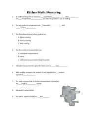 Kids Worksheet for Kitchen Math Measuring Learning Zone Express ...