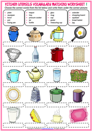 kitchen utensils worksheet