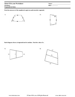 kites and trapezoids worksheet