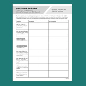 Sexual Boundaries Worksheet PDF -
