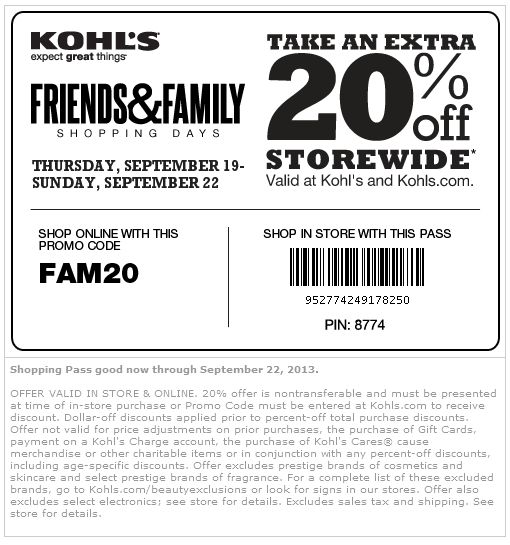 kohls printable coupons for this week