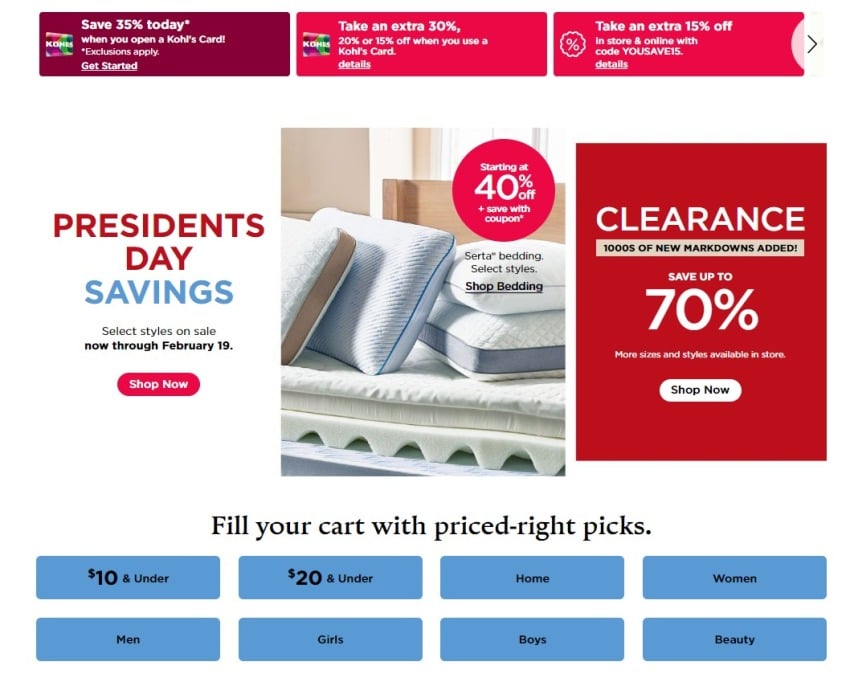 kohls printable coupons presidents day