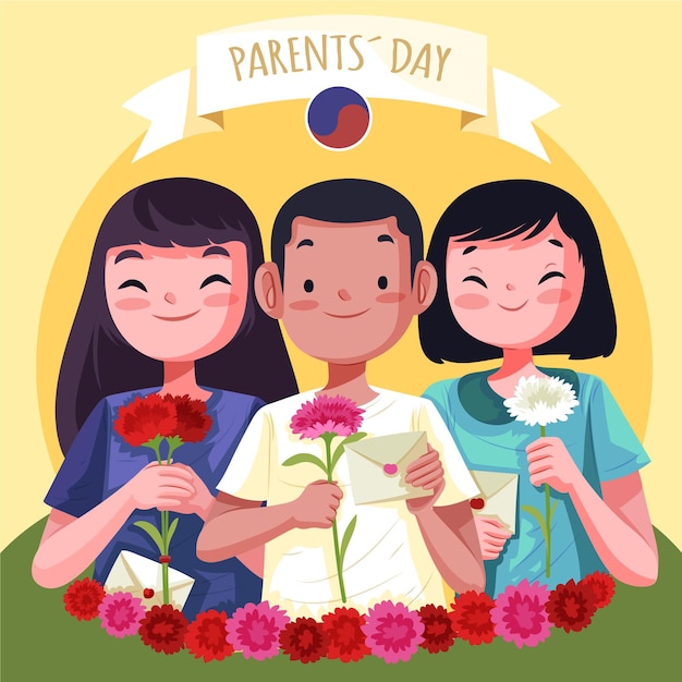 Free Vector | Hand drawn korean parents day illustration