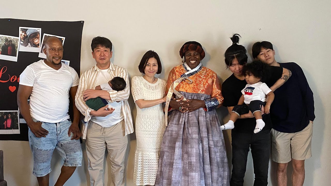 Parents And Children In Korean Costume Isolated In White ...