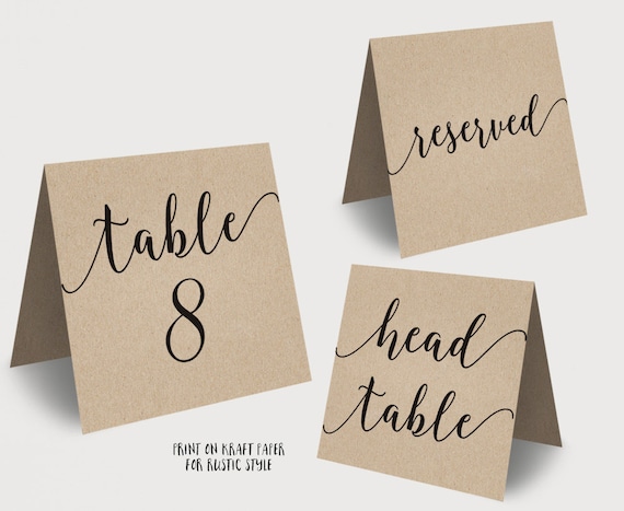 kraft printable place cards