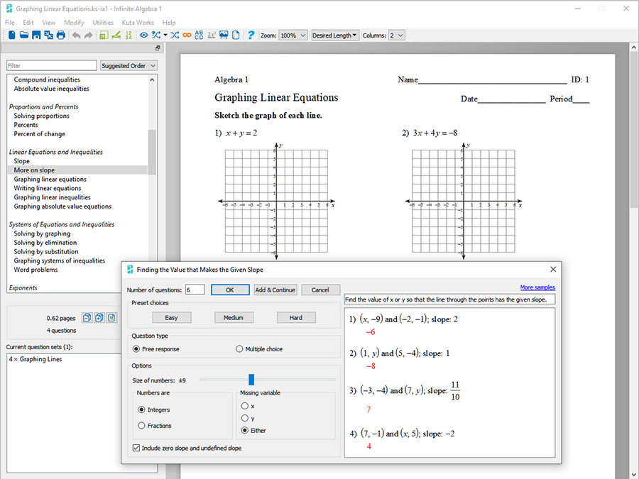 Create Custom Pre-Algebra, Algebra 1, Geometry, Algebra 2 ...