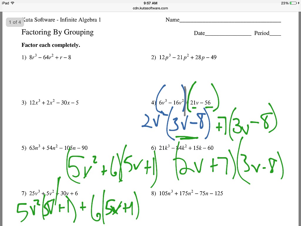 Factoring by Grouping Math, Algebra, Factoring, Factoring by