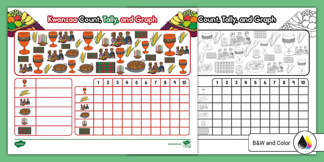 First Grade Kwanzaa Count, Tally, and Graph Activity