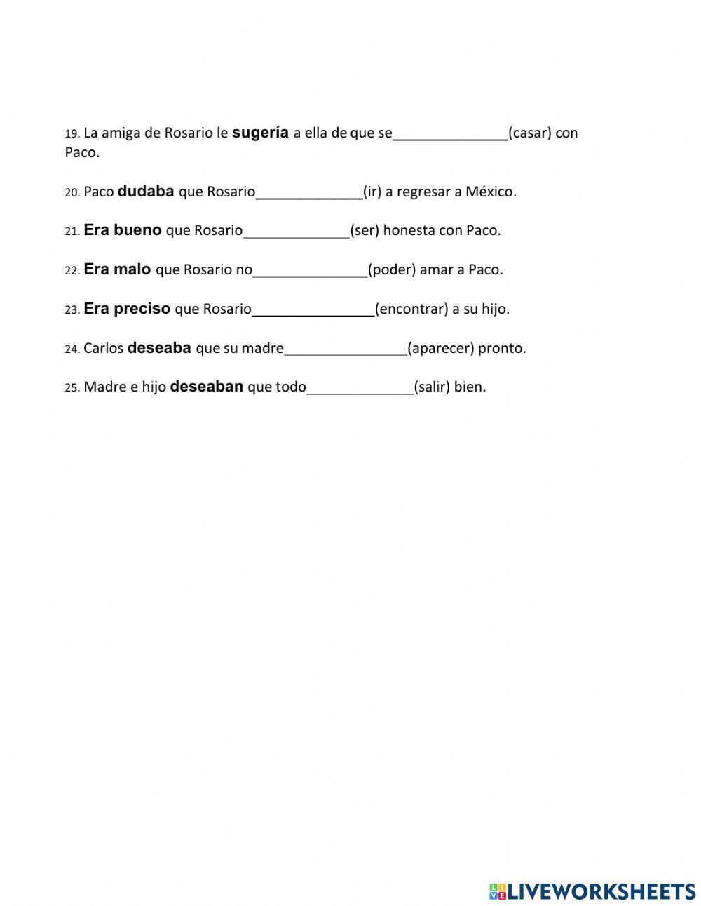 la misma luna worksheet