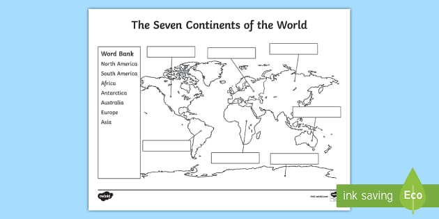 label the continents worksheet