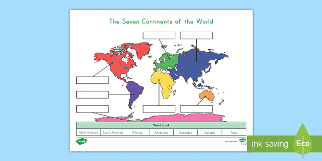 labeling continents worksheet