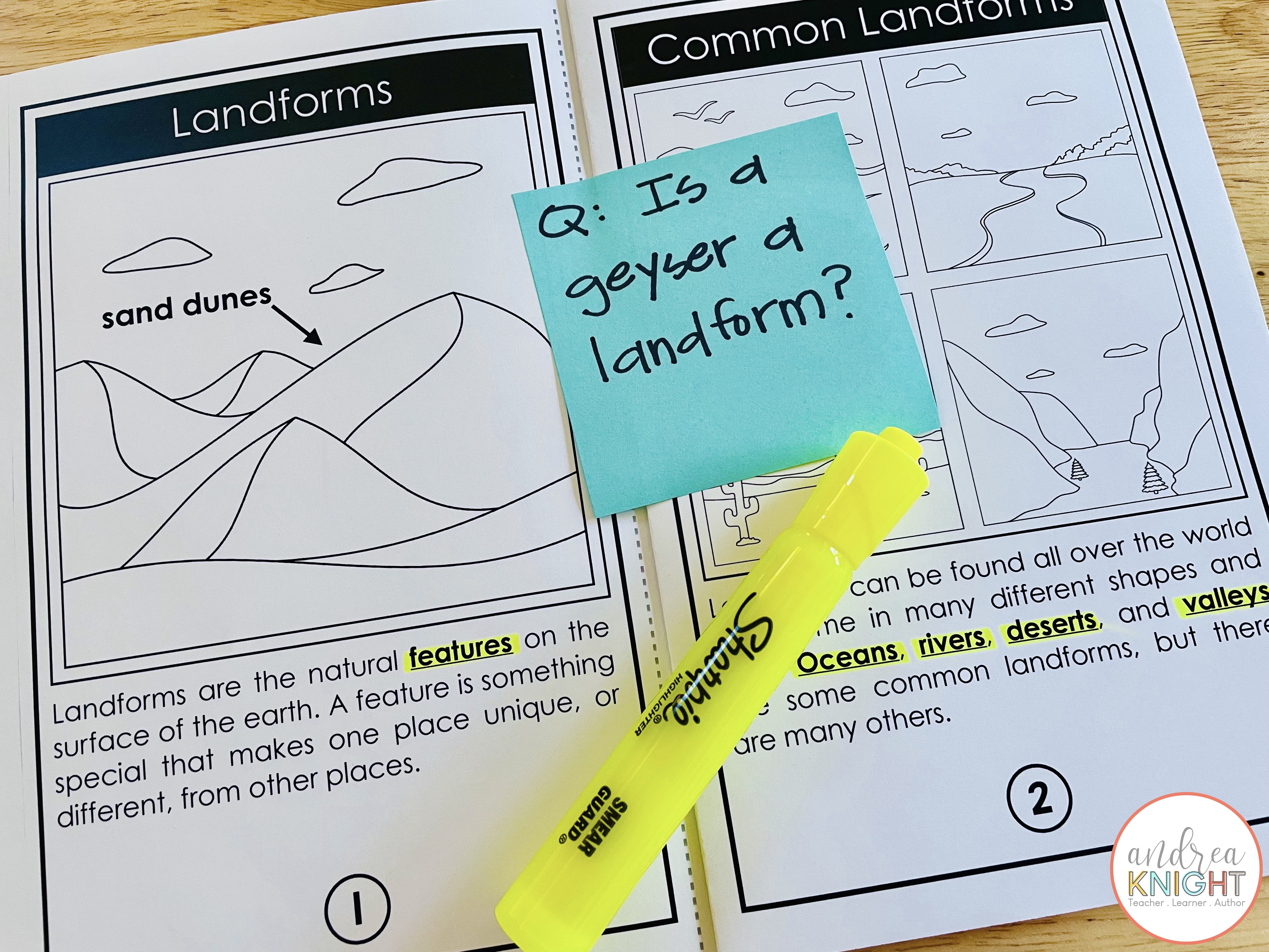 Activities for Landforms - Andrea Knight