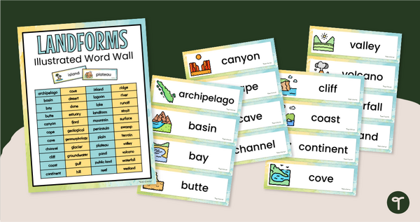 landforms vocabulary cards