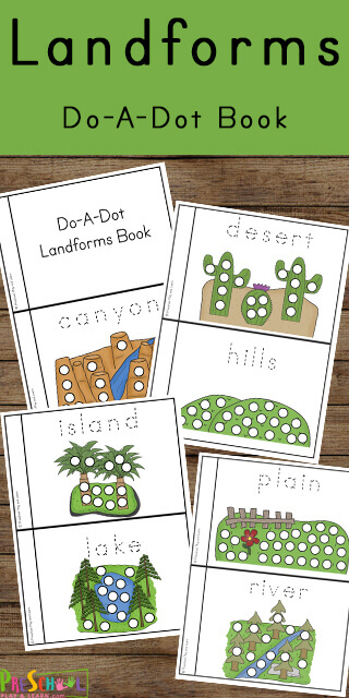 FREE Printable Do a Dot Landforms for Kids Worksheets