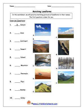 landforms worksheet pdf