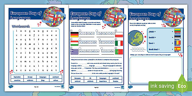 European Day of Languages: Worksheets (teacher made)