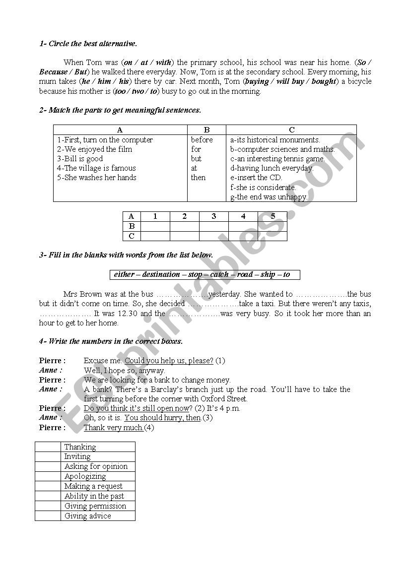 Language activities - ESL worksheet by ftouh