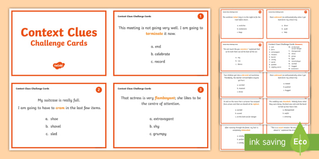 language arts context clues worksheet answers