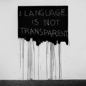Writing or Art? Mel Bochners “LANGUAGE IS NOT TRANSPARENT” (1970 ...