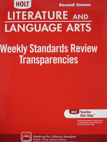 Weekly Standards Review Transparencies 2nd Course (CA)(P ...