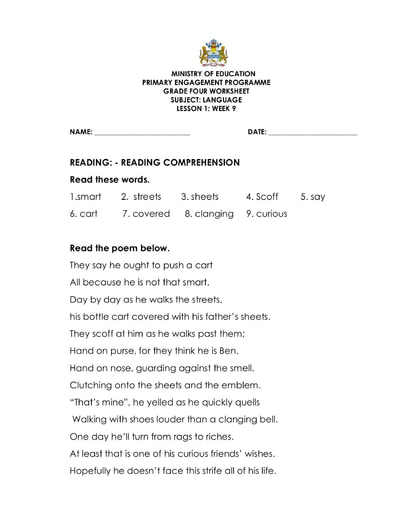 Grade 4 - Worksheets - English