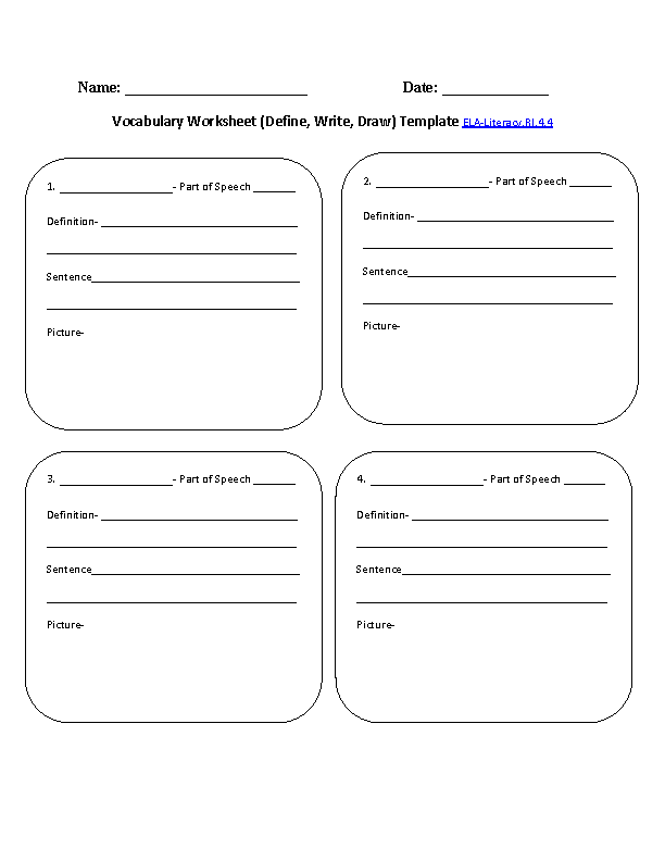 English Worksheets | 4th Grade Common Core Worksheets