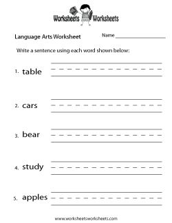 Language Arts Worksheets