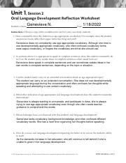 Genevieve U1 S2.pdf - Unit 1 Session 2 Oral Language Development ...