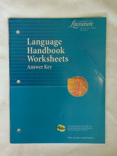 Buy Language Handbook Worksheets Answer Key (Elements of ...