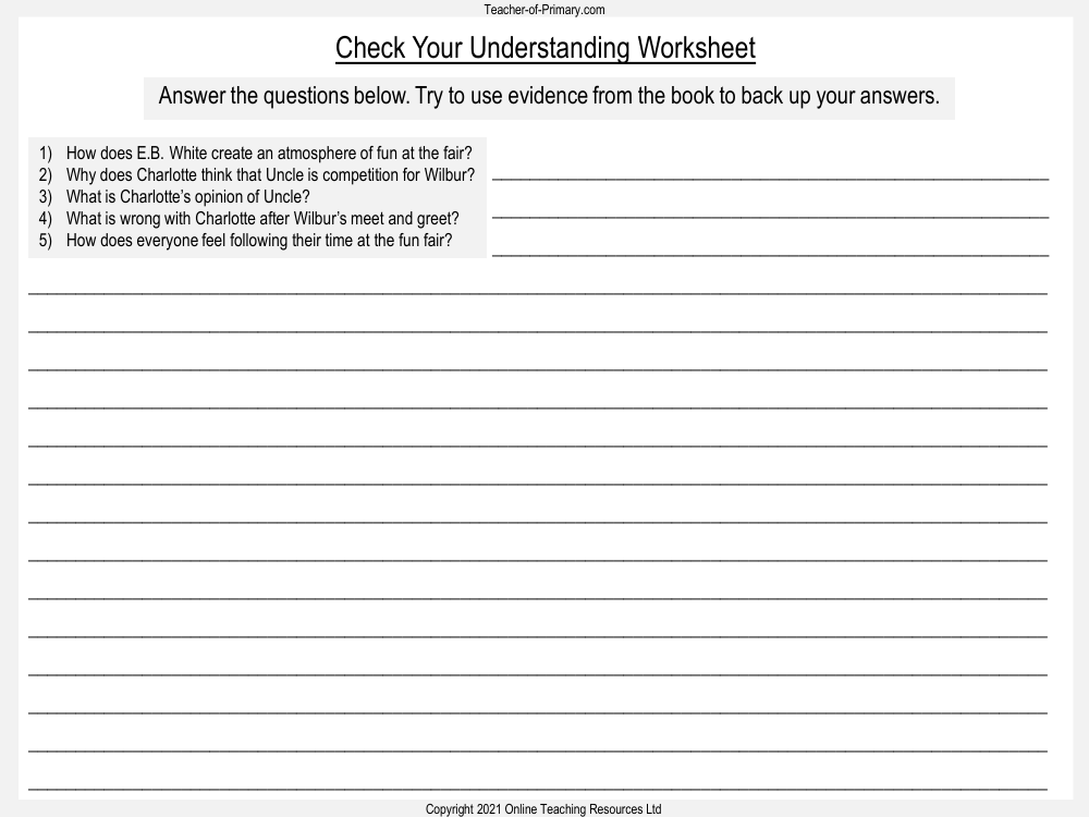 Charlottes Web - Lesson 12: Language Analysis - Check Your ...