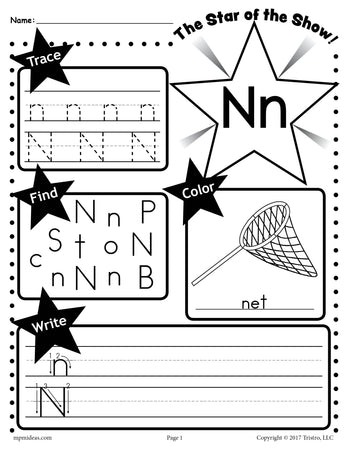 Letter N Worksheets
