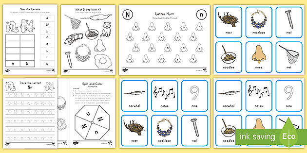 Letter N Worksheet and Activity Pack | Alphabet | ELA