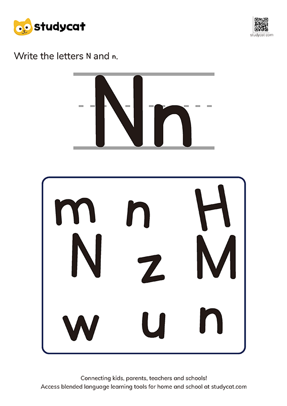Alphabet - Write Nn - Studycat
