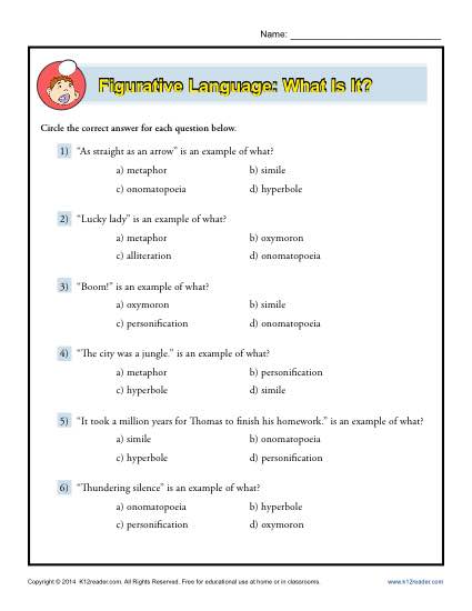 Figurative Language: What Is It? | Worksheet