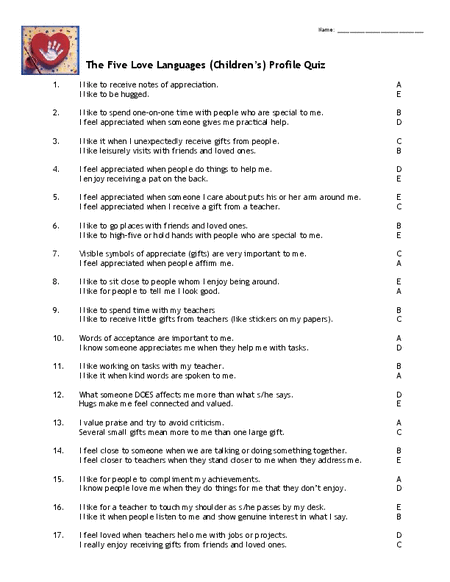 language worksheet test