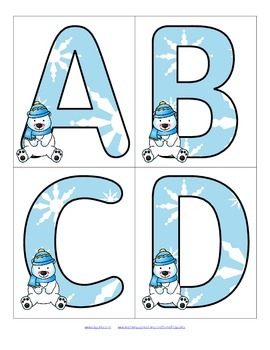WINTER Large Alphabet Flashcards Upper and Lower Case - FREE by ...