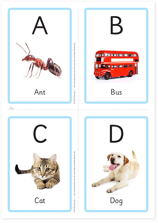 Free alphabet flashcards for kids - Totcards