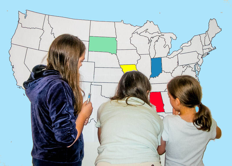 large print map of the united states