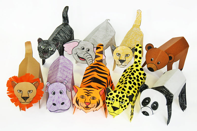Folding Zoo Animal Templates | Free Printable Templates &  Coloring ...