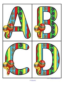 CINCO de MAYO Fiesta Large Alphabet Letters Flashcards FREE by ...
