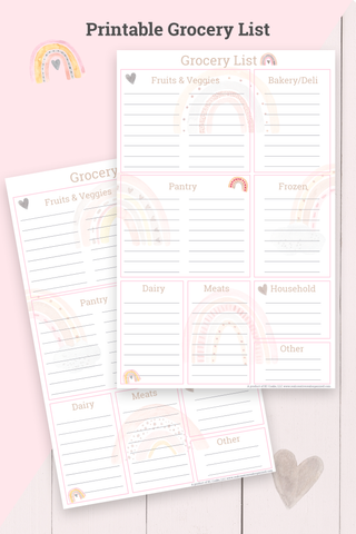 Printable Grocery Shopping List - Real Creative Real Organized