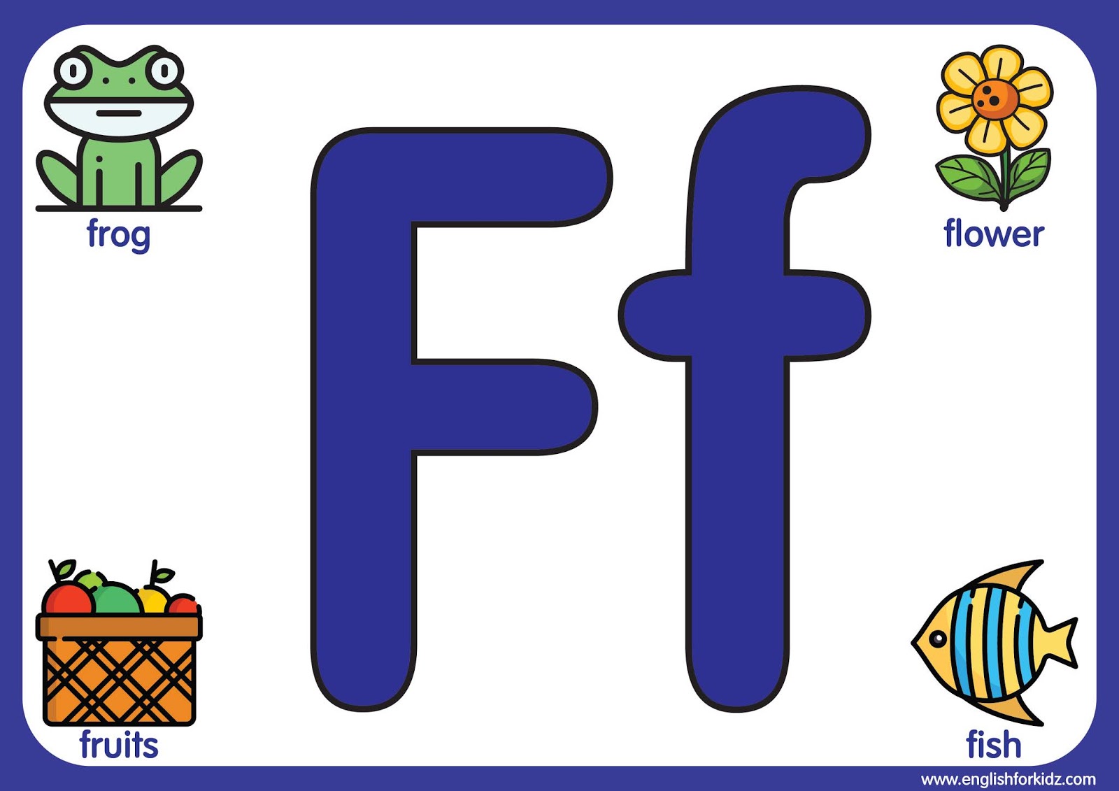 English for Kids Step by Step: Big Printable Alphabet Letters (F to J)