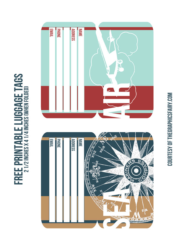 large printable luggage tags