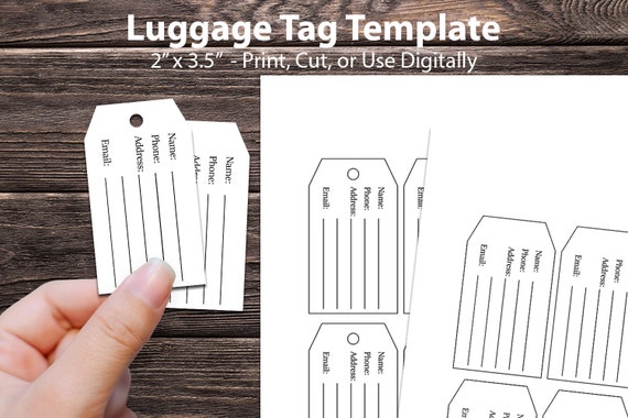 large printable luggage tags